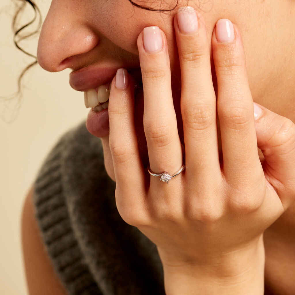Bague Lysia Or Blanc Diamant - Bagues avec pierre Femme | Histoire d’Or