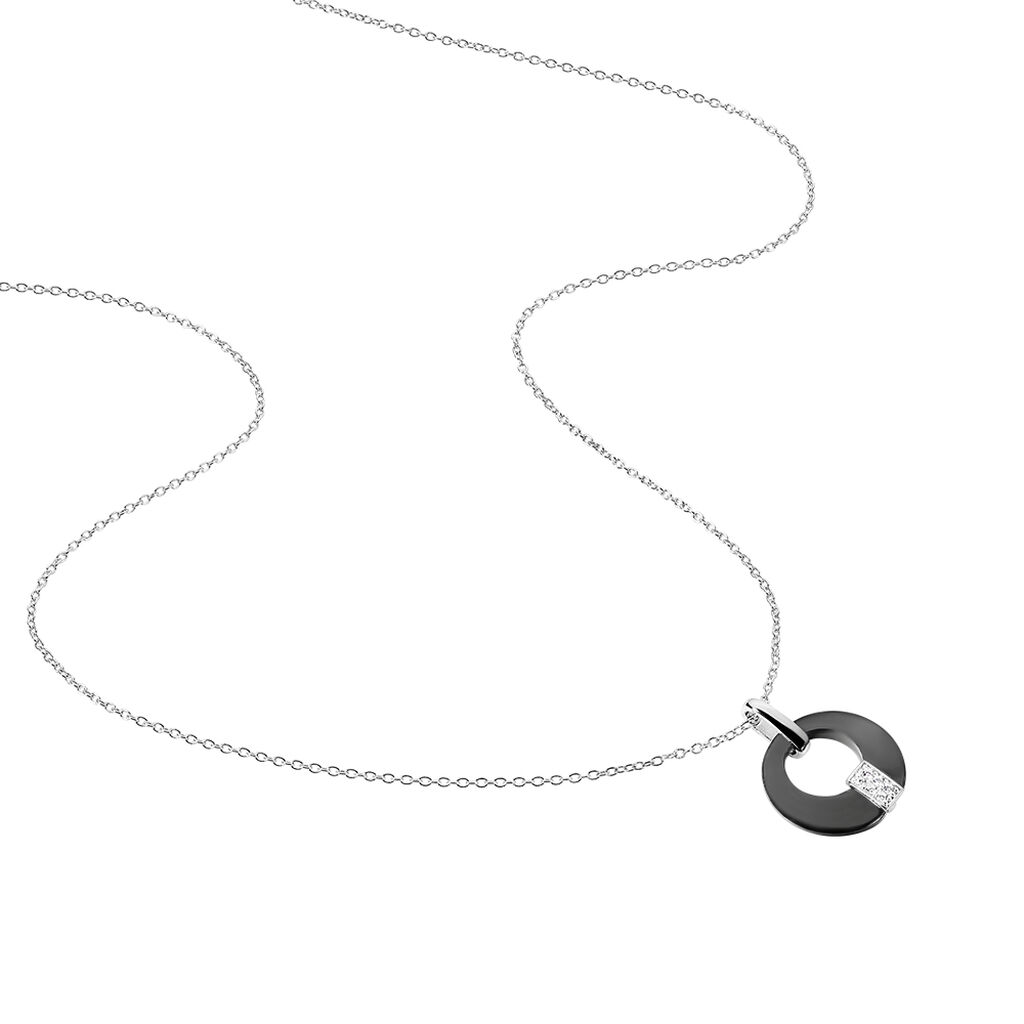 Collier Suzanne Argent Blanc Céramique Et Oxyde De Zirconium - Colliers fantaisie Femme | Histoire d’Or