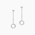 Boucles D'oreilles Pendantes Peytone Argent Blanc - Boucles d'oreilles fantaisie Femme | Histoire d&rsquo;Or
