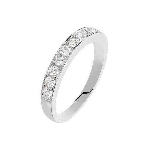 Demi-alliance Or Blanc Valentine Diamants Synthetique - Alliances Femme | Histoire d’Or