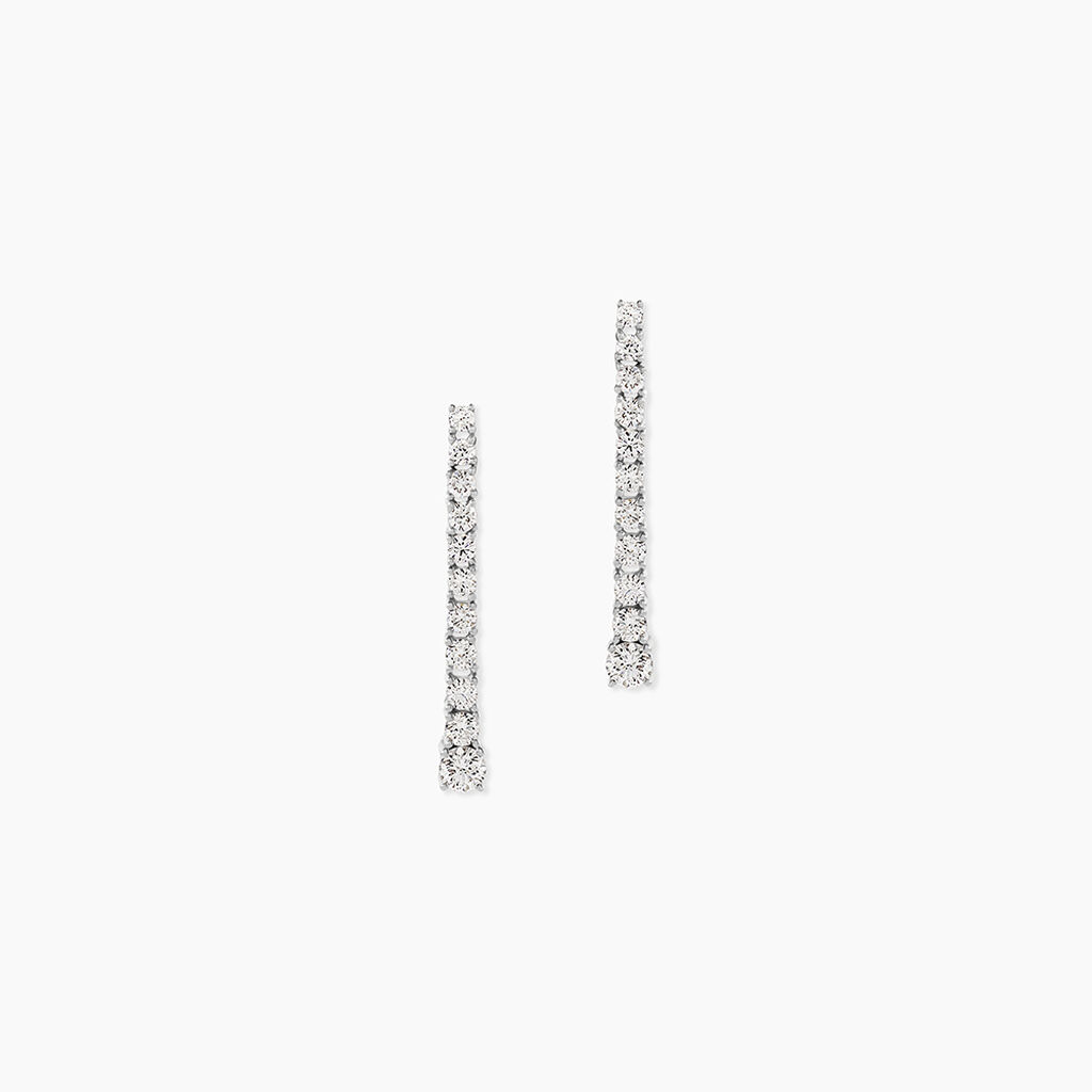 Boucles D'oreilles Puces Riviera Or Blanc Diamant - Boucles d'oreilles pendantes Femme | Histoire d&rsquo;Or