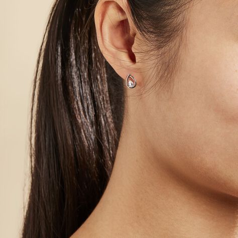 Boucles D'oreilles Puces Argent Blanc Temusio Oxydes De Zirconium - Boucles d'oreilles fantaisie Femme | Histoire d’Or