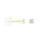 Boucles D'oreilles Puces Carin Serti Griffe 2 Or Jaune Oxyde - Clous d'oreilles Femme | Histoire d&rsquo;Or