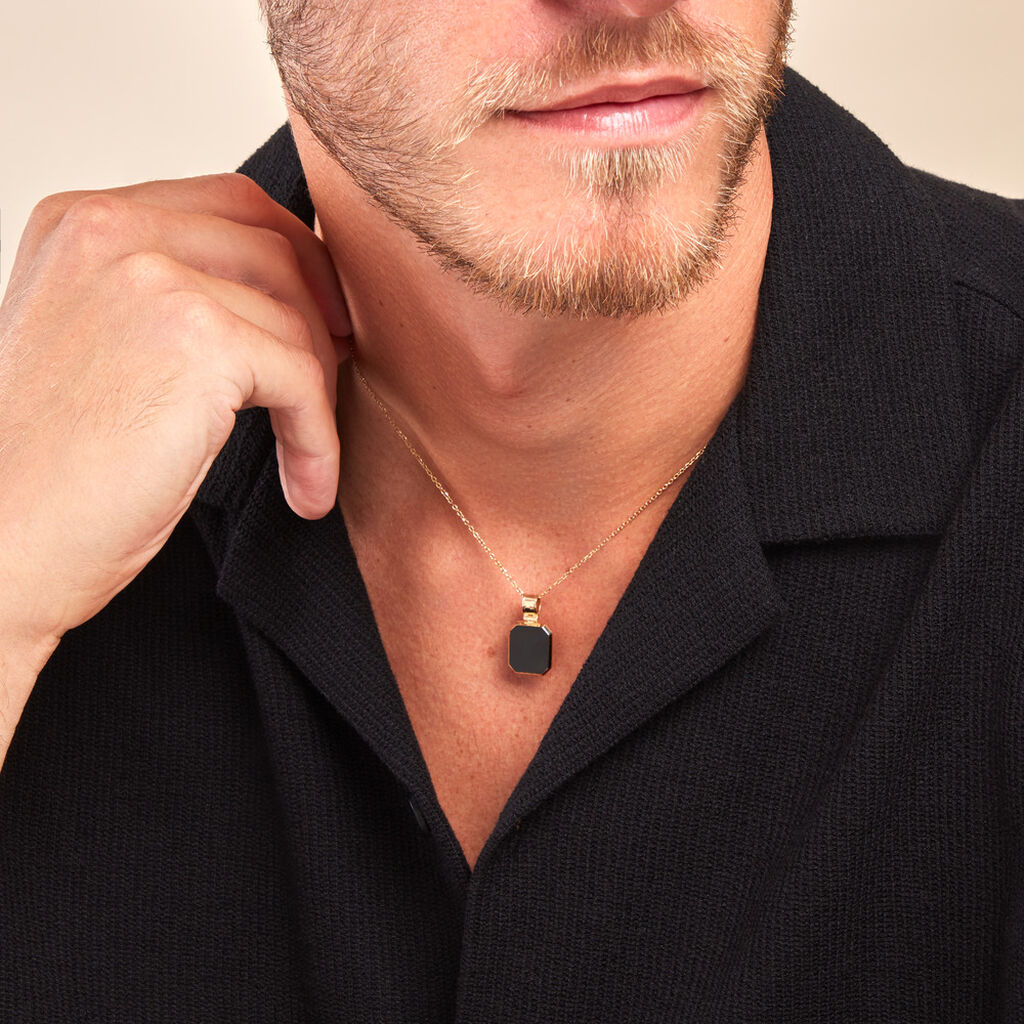 Collier Tertius Or Jaune Onyx - Colliers Homme | Histoire d’Or
