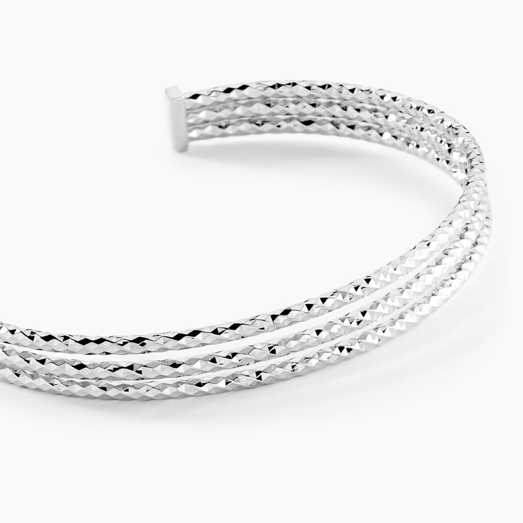 Bracelet Jonc Rachelle Argent Blanc - Bracelets joncs Femme | Histoire d’Or