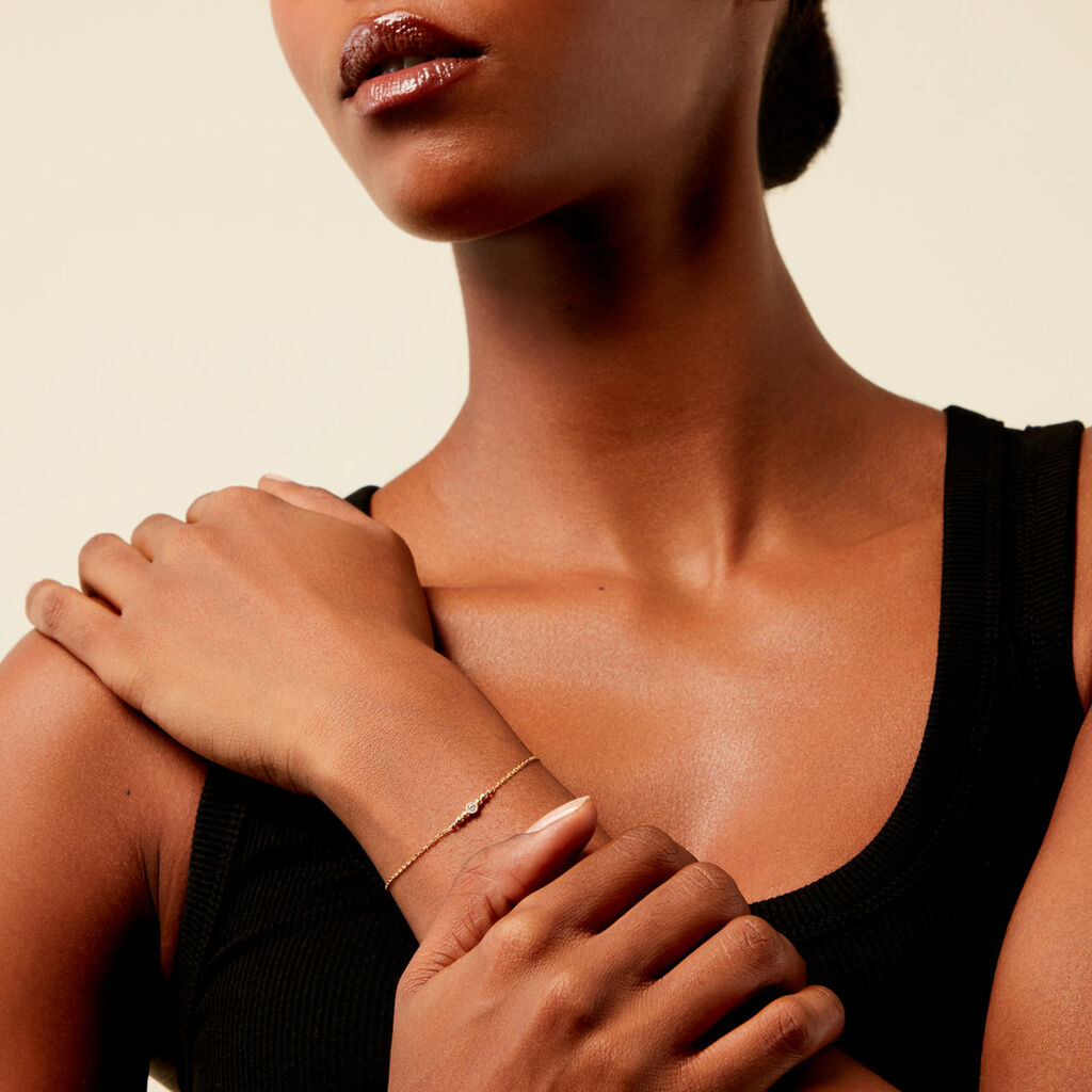 Bracelet Aura Plaqu&eacute; Or Jaune Oxyde De Zirconium - Bracelets Femme | Histoire d&rsquo;Or