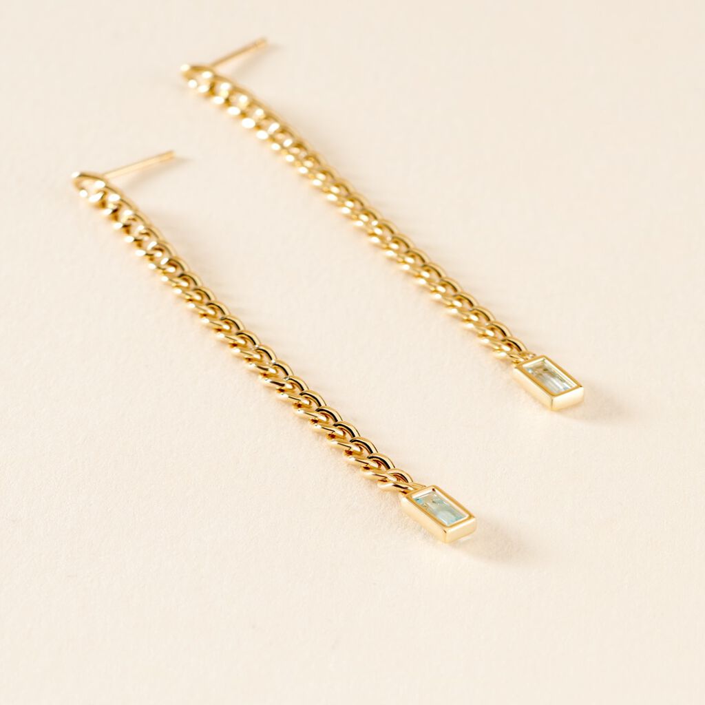 Boucles D'oreilles Pendantes Chain Or Jaune Topaze - Boucles d'oreilles pendantes Femme | Histoire d&rsquo;Or