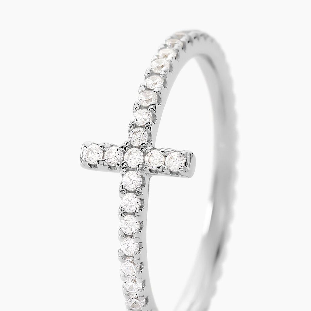 Bague Biche Argent Blanc Oxyde De Zirconium - Bagues avec pierre Femme | Histoire d’Or