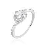 Bague Lines Argent Blanc Oxyde De Zirconium - Bagues solitaires Femme | Histoire d&rsquo;Or