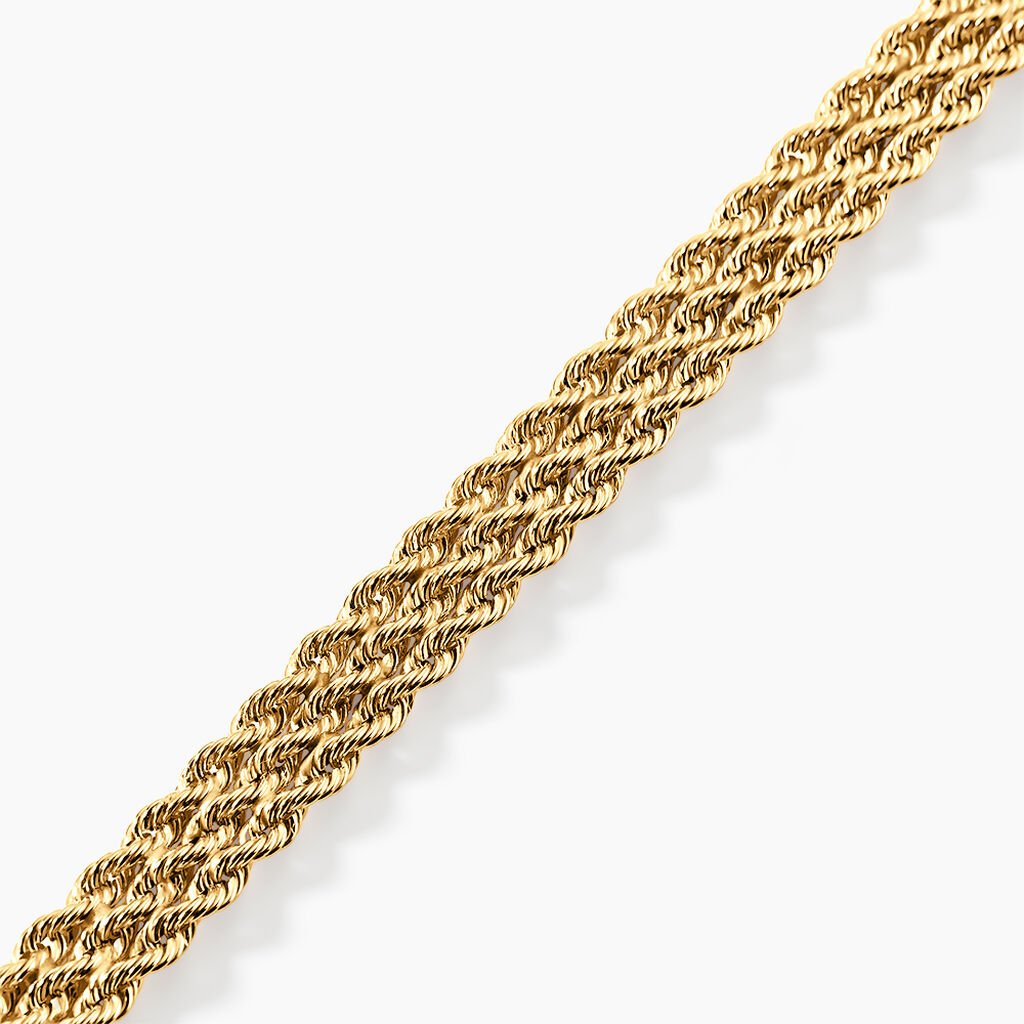 Bracelet Jerry Maille Corde 3 Rangs Or Jaune - Bracelets cha&icirc;ne Femme | Histoire d&rsquo;Or