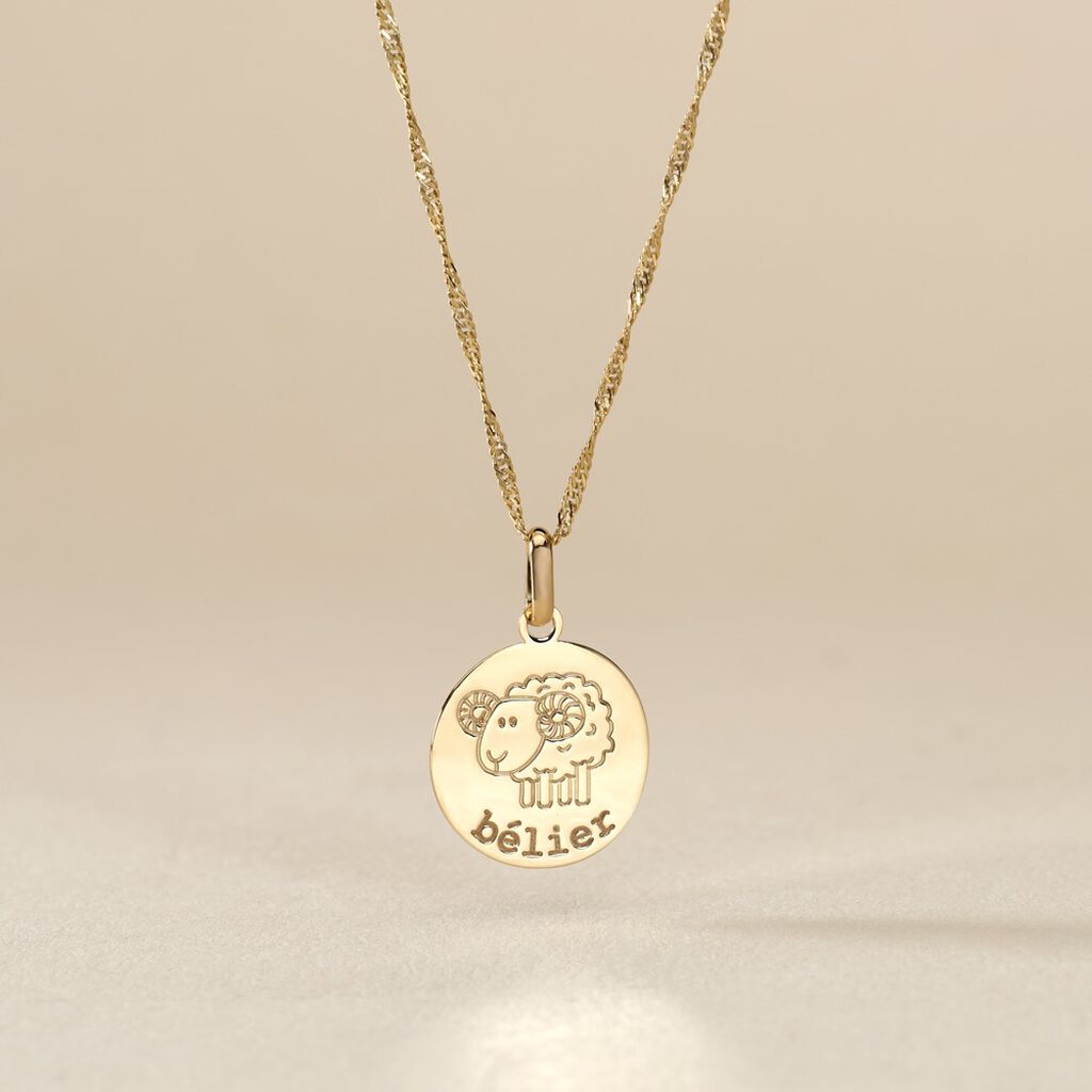 Pendentif Jannila Zodiaque Or Jaune - Cadeaux de naissance Enfant | Histoire d’Or