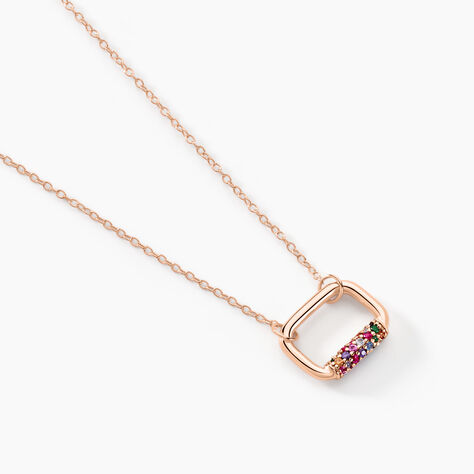 Collier Urban Call Argent Rose Pierre De Synthese Oxyde De Zirconium - Colliers fantaisie Femme | Histoire d&rsquo;Or