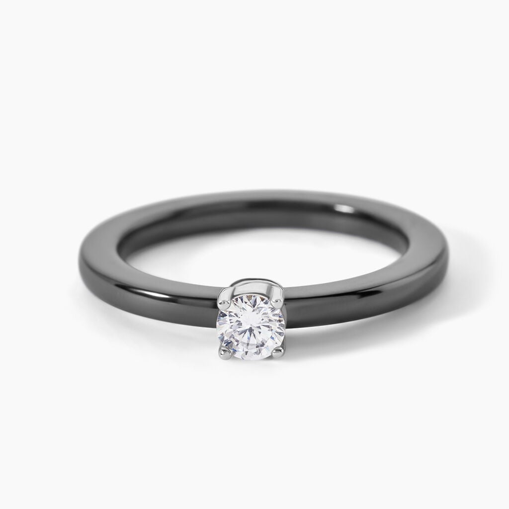 Bague Solitaire Nigelia Argent Blanc Oxyde De Zirconium - Bagues solitaires Femme | Histoire d&rsquo;Or