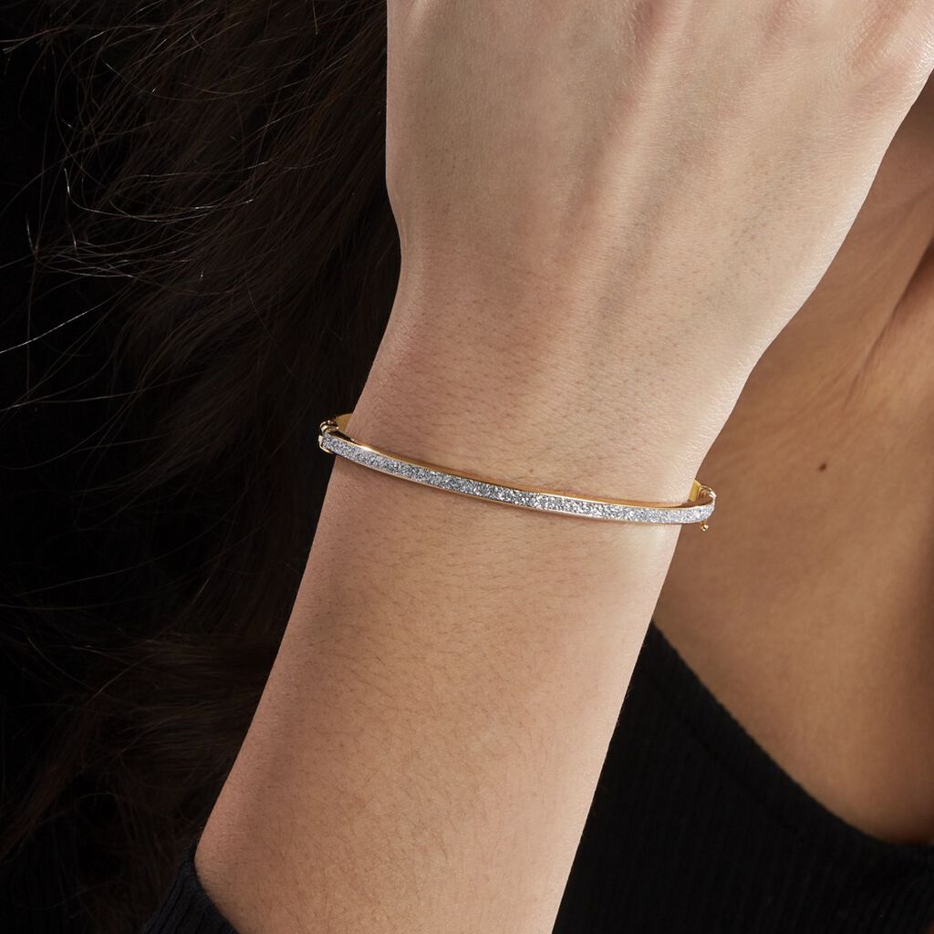 Bracelet Jonc Karama Or Bicolore - Bracelets joncs Femme | Histoire d’Or