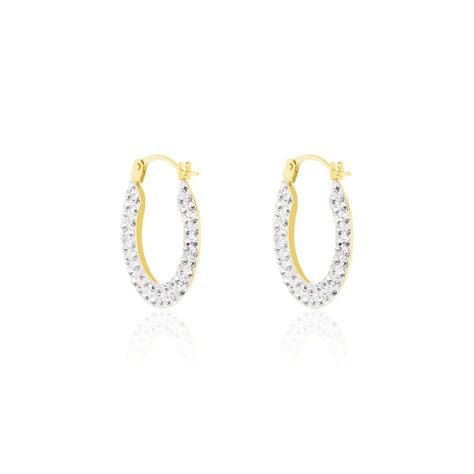 Créoles Howayda Or Jaune Cristal - Boucles d'oreilles créoles Femme | Histoire d’Or