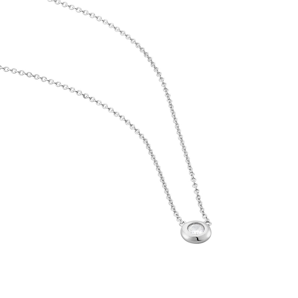 Collier Court Argent Blanc Laureano Oxyde De Zirconium - Ras de cou Femme | Histoire d’Or