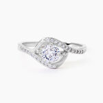 Bague Lines Argent Blanc Oxyde De Zirconium - Bagues solitaires Femme | Histoire d&rsquo;Or