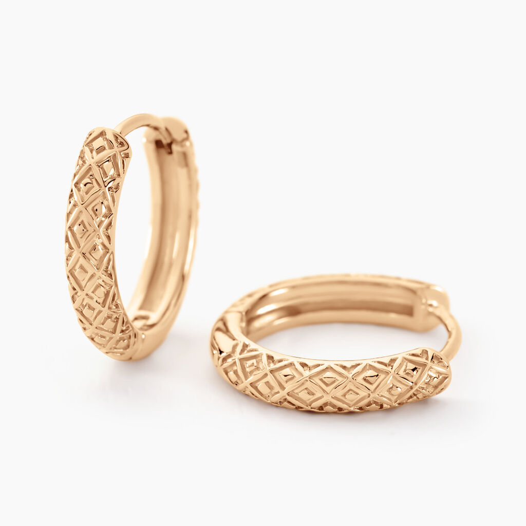 Créoles Manua Plaqué Or Jaune - Boucles d'oreilles créoles Femme | Histoire d’Or