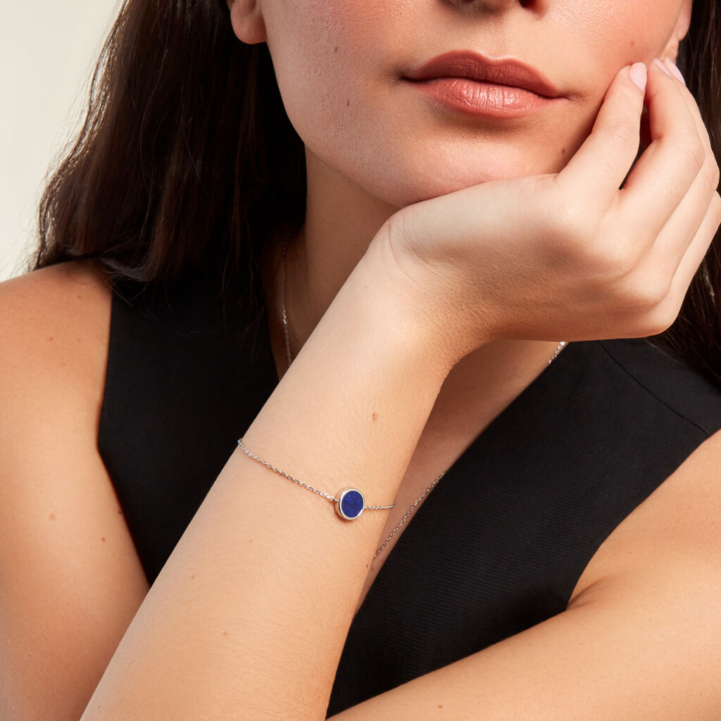 Bracelet Lunatique Argent Blanc Lapis Lazuli Nacre - Bracelets Femme | Histoire d’Or