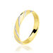 Alliance Strie Fantaisie Demi Jonc Classique Or Bicolore - Alliances Unisex | Histoire d’Or