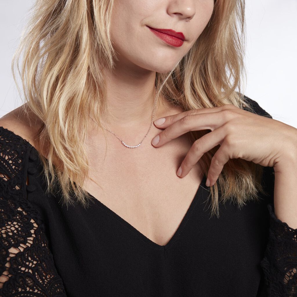 Collier Genoveva Argent Blanc Oxyde De Zirconium - Colliers fantaisie Femme | Histoire d’Or