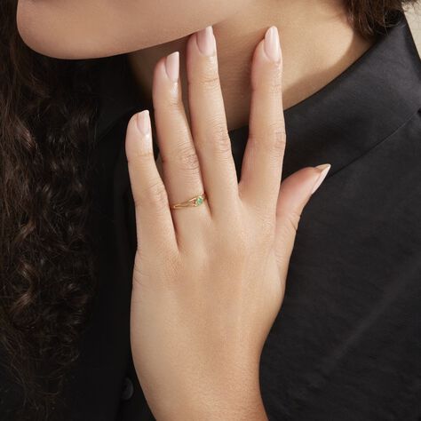 Bague Alisha Or Jaune Emeraude - Bagues solitaires Femme | Histoire d’Or