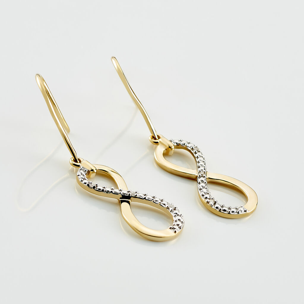 Boucles D'oreilles Pendantes Infino Or Jaune Diamant - Boucles d'oreilles pendantes Femme | Histoire d&rsquo;Or