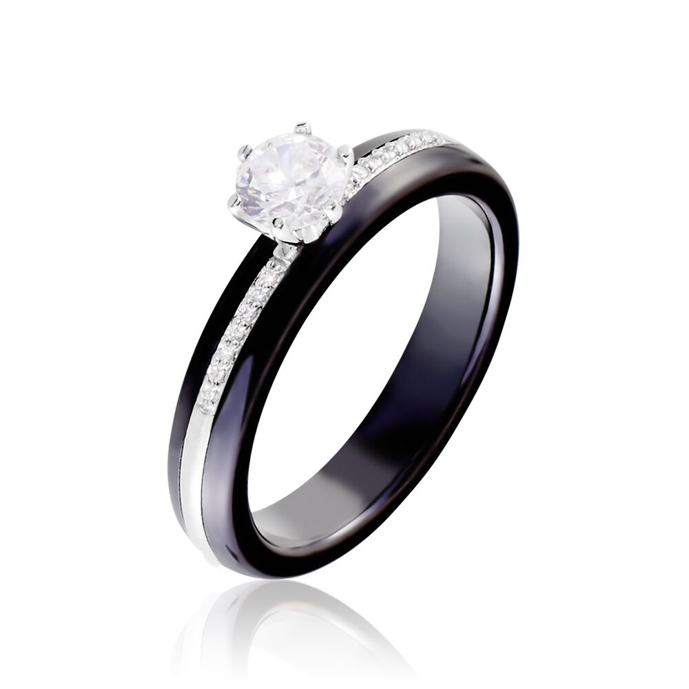 Bague or hot sale et pierre noire