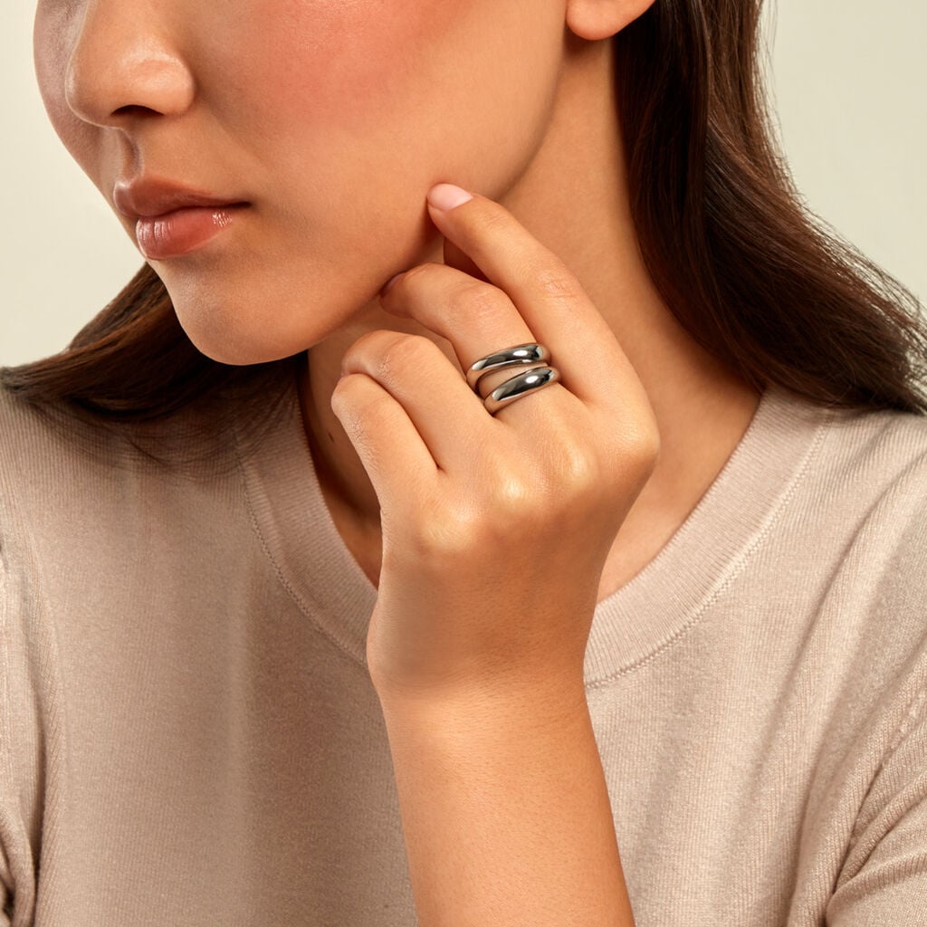 Bague Alysea Acier Blanc - Bagues fantaisie Femme | Histoire d&rsquo;Or