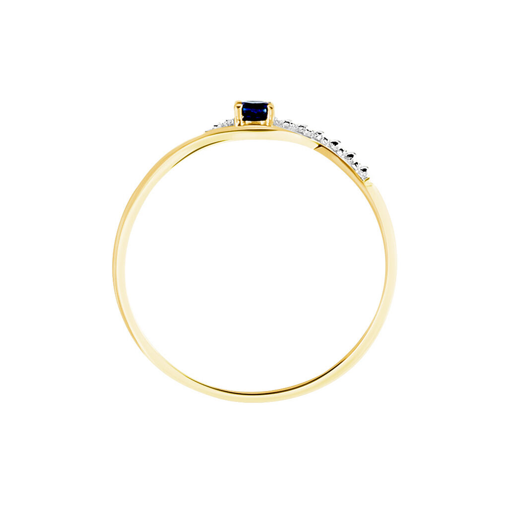Bague Or Jaune Karmele Saphir - Bagues solitaires Femme | Histoire d’Or