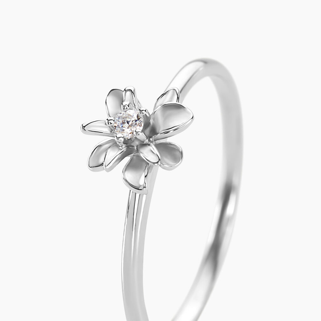 Bague Narcisse Dream Argent Blanc Oxyde De Zirconium - Bagues solitaires Femme | Histoire d&rsquo;Or