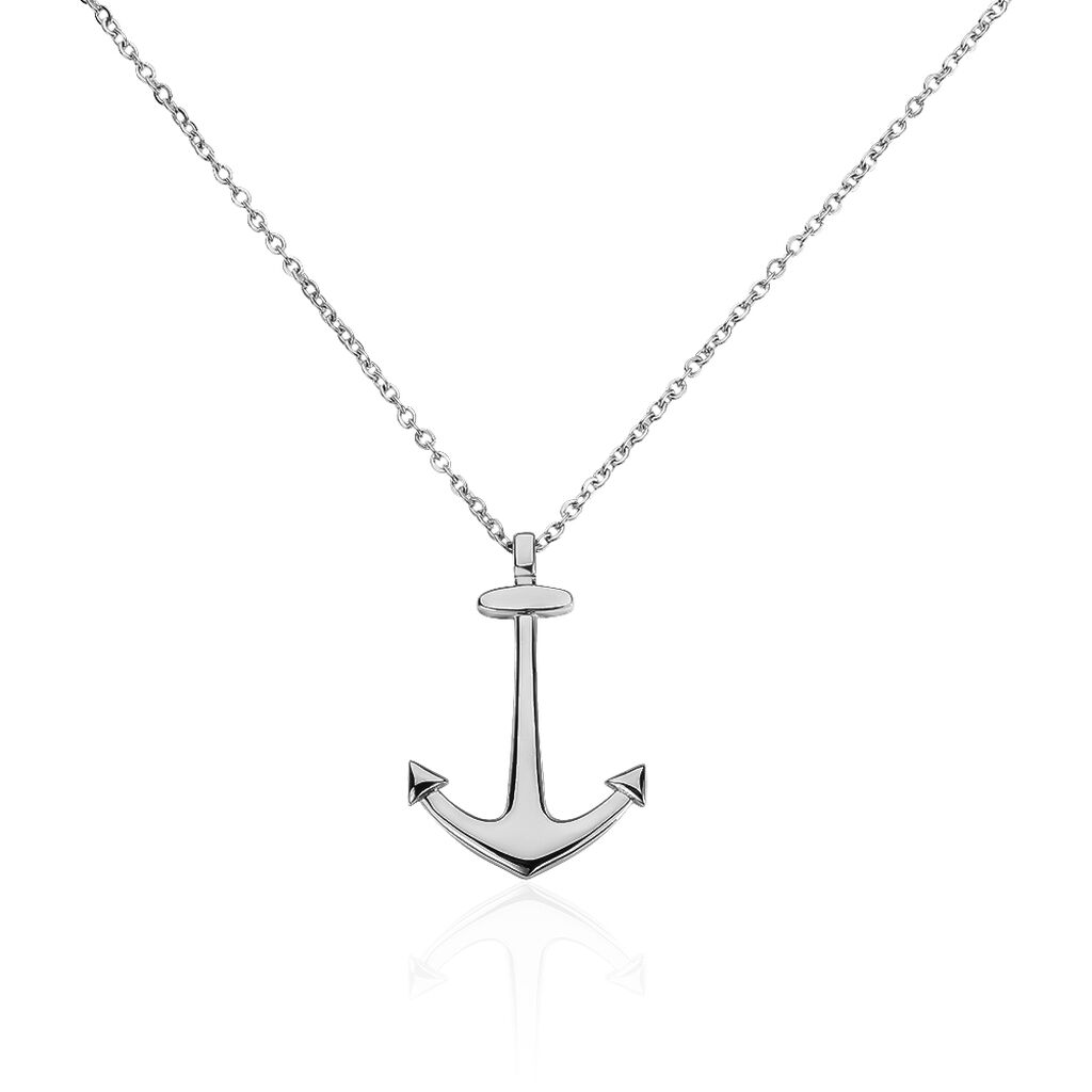 Collier Cedric Acier Blanc - Bijoux Ancre Homme | Histoire d’Or