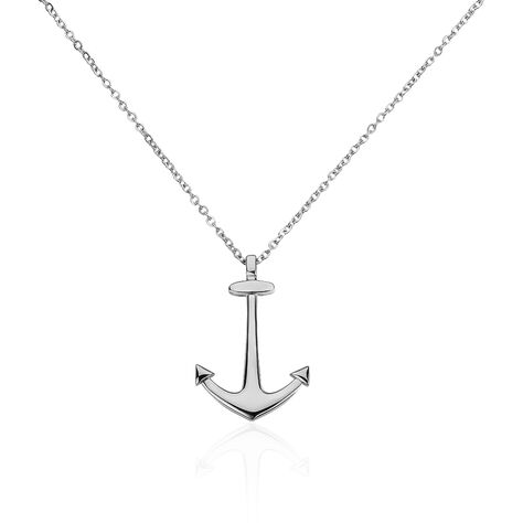 Collier Cedric Acier Blanc - Bijoux Ancre Homme | Histoire d’Or