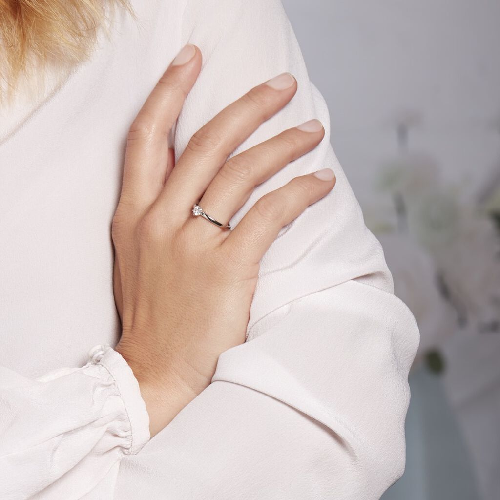 Bague Solitaire Natalia Pl Platine Blanc Diamant - Bagues solitaires Femme | Histoire d’Or
