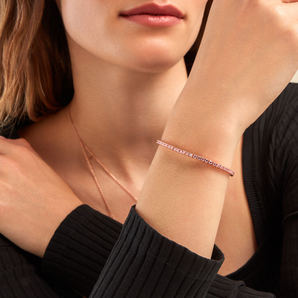 Bracelet Rio Tennis Argent Rose Oxyde De Zirconium - Bracelets Femme | Histoire d’Or