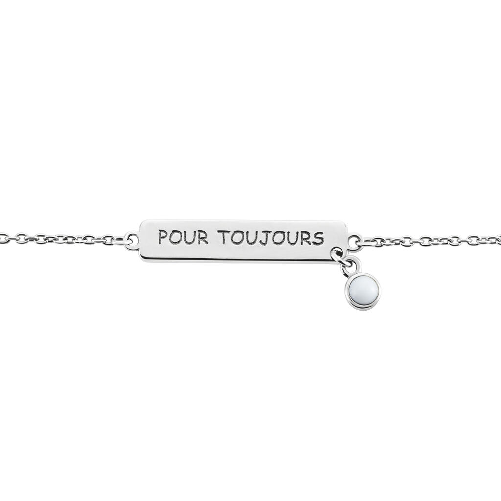 Bracelet Argent Blanc Sameera Agate - Bracelets Femme | Histoire d’Or