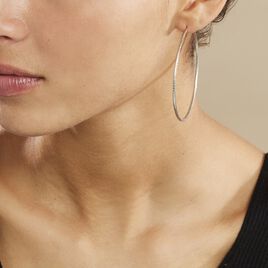 Créoles Argent Blanc Agathe - Boucles d'oreilles créoles Femme | Histoire d’Or