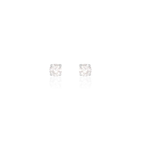 Boucles D'oreilles Puces Victoria Or Blanc Diamant - Clous d'oreilles Femme | Histoire d&rsquo;Or