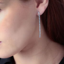 Boucles D'oreilles Pendantes Argent Blanc Oxyde De Zirconium - Boucles d'oreilles fantaisie Femme | Histoire d’Or