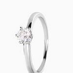 Bague Natalia Ld Platine Blanc Diamant Synth&eacute;tique - Bagues solitaires Femme | Histoire d&rsquo;Or