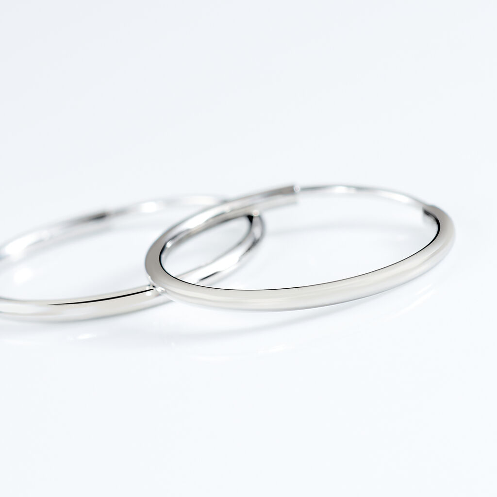 Cr&eacute;oles Dominae Or Blanc - Boucles d'oreilles cr&eacute;oles Femme | Histoire d&rsquo;Or