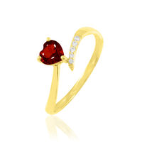 Bague Eva Or Jaune Grenat Et Diamant