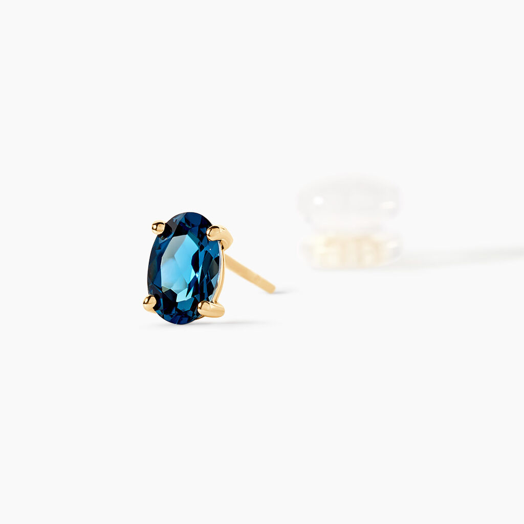 Boucles D'Oreilles Puces Elea Or Jaune Topaze - Clous d'oreilles Femme | Histoire d&rsquo;Or