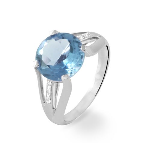 Bague Cecile Or Blanc Topaze Et Diamant - Bagues solitaires Femme | Histoire d’Or