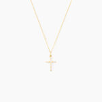 Pendentif Ageda Croix Or Jaune Oxyde De Zirconium - Pendentifs Communion Famille | Histoire d&rsquo;Or