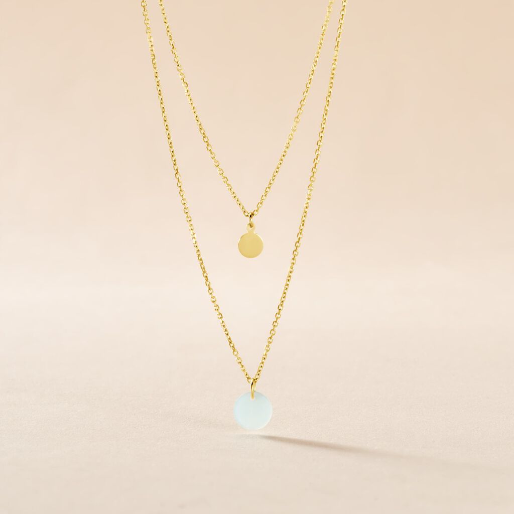 Collier Pampilles Colorées Or Jaune Amazonite - Colliers doubles et triples chaînes Femme | Histoire d’Or