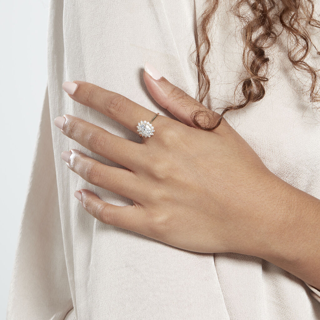 Bague Or Jaune Emilius  Oxyde De Zirconium - Bagues solitaires Femme | Histoire d’Or