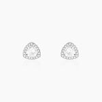 Boucles D'oreilles Puces Gorka Argent Blanc Oxyde De Zirconium - Boucles d'oreilles fantaisie Femme | Histoire d&rsquo;Or