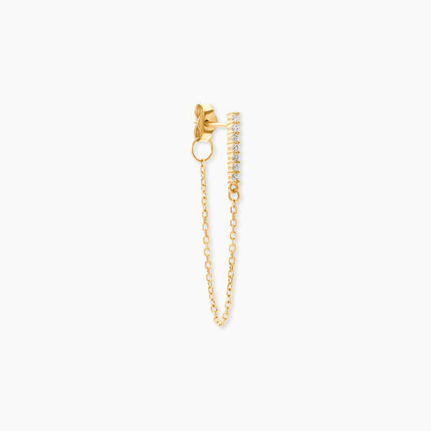 Boucle D'oreille Unitaire Barbra Or Jaune Oxyde De Zirconium - Piercings d'oreilles Femme | Histoire d&rsquo;Or