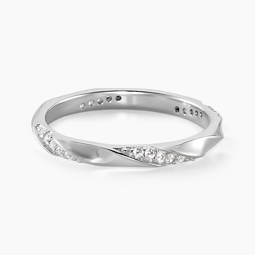 Bague Thara Argent Blanc Oxyde De Zirconium - Bagues avec pierre Femme | Histoire d&rsquo;Or